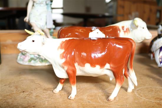 Two Beswick models, Hereford bull and cow, 948 and 949